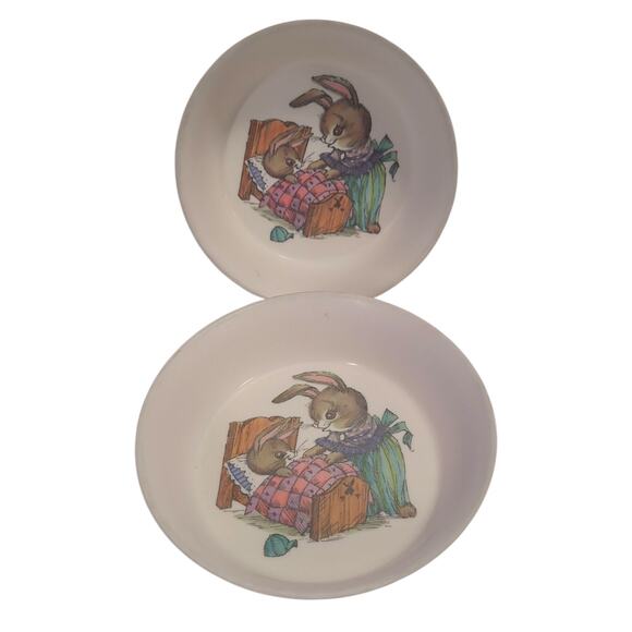 Oneida Deluxe Melamine Peter Rabbit Vintage Children’s 6" (2) Bowls #3243 - Picture 1 of 7